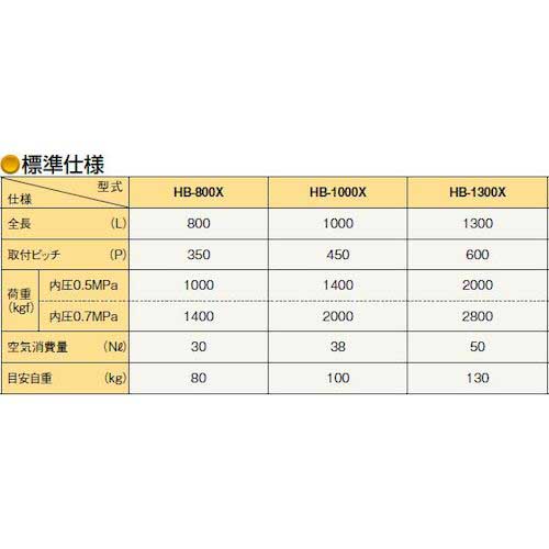 【廃番】東邦大信 TOHO エア式昇降リフト パワーテーブル 平行リンク機構内蔵タイプ 幅広型 昇降幅45mm 重荷重 HB-800X