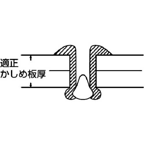 エビ ブラインドリベット(ステンレス/スティール製) 6-4(1000本入) 箱