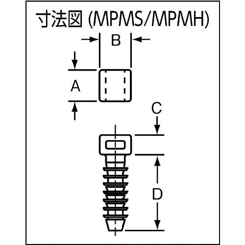 パンドウイット コンクリート用押し込み型固定具 (100個入) MPMS19-C0