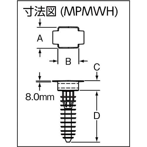 パンドウイット コンクリート用押し込み型固定具 (50個入) MPMWH32-L0