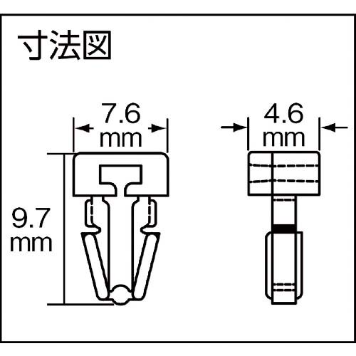 パンドウイット 押し込み型固定具 ナチュラル (100個入) PM2H25-Cの