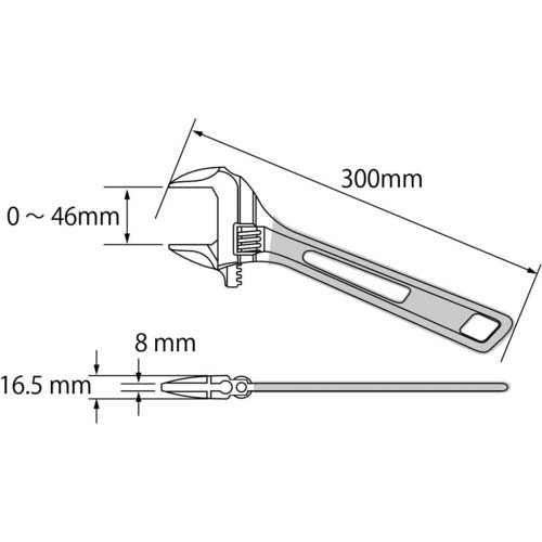 エビ ハイブリッドモンキーレンチ スケルトン グリーン 300mm UM46Gの