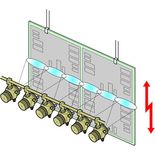 アネスト岩田 液体塗布用自動スプレーガン(小形) ノズル口径2.0mm パターン開き400mm TOF-6B-20