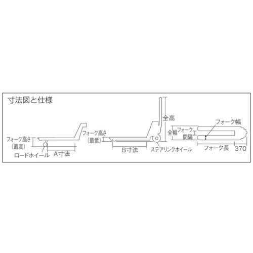 ビシャモン ハンドパレットトラック 標準式 均等荷重800kg フォーク長