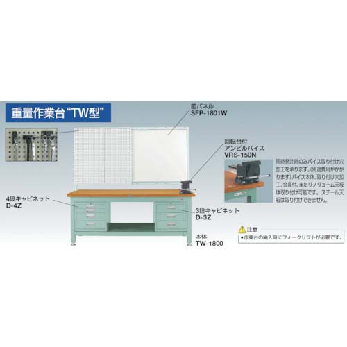 TRUSCO RTWZ型作業台 1800X750XH740 RTWZ-1800の通販｜現場市場