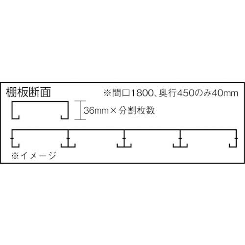 TRUSCO TUG型中量棚用追加棚板セット 300kg H40X837X600 TUG300-3LSの