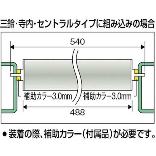 TRUSCO 取替用単品 スチールローラー Φ57×2.1t W300 S付 VL57W300-21の