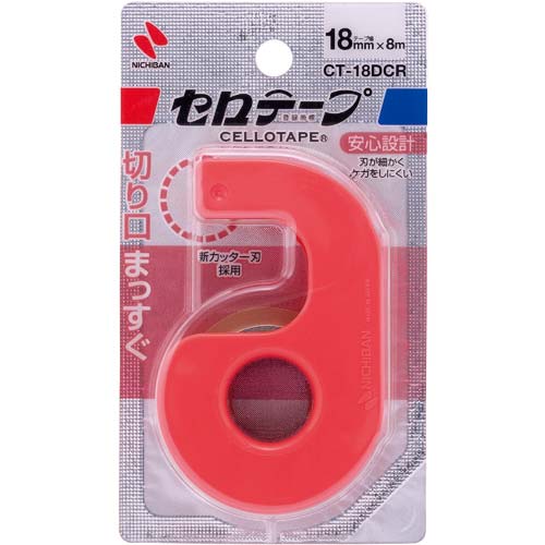 ニチバン セロテープ小巻カッター付 まっすぐ切れるタイプ 幅18mm×長さ8m CT-18DCR