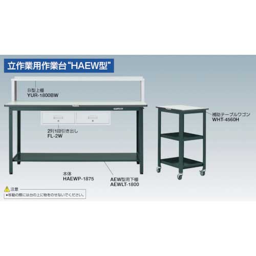 TRUSCO HAEWR型立作業台 1200X750XH885 2段引出付 HAEWR-1275F2の通販