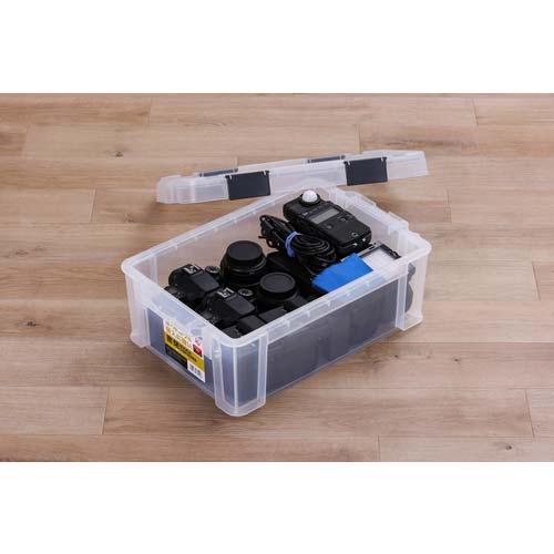 アイリスオーヤマ 299227 密閉バックルコンテナ クリア/チャコールグレー MBR-13R-CH