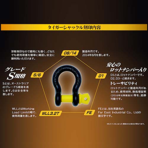 DAIDOHANT タイガーシャックル 12.0トン用 (d)32mmx(D)35mm 10103263