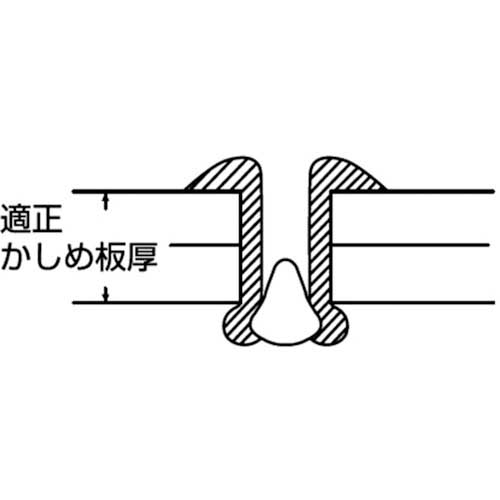 エビ ブラインドリベット(スティール/スティール製) 6-3(1000本入) 箱