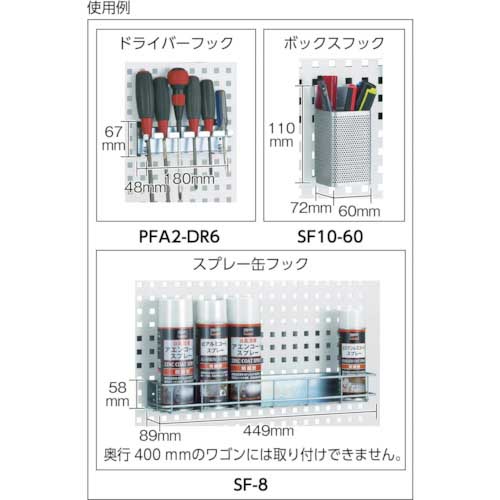 TRUSCO ツールワゴン ファルコンワゴン 600X400 パネル付 ホワイト FAW