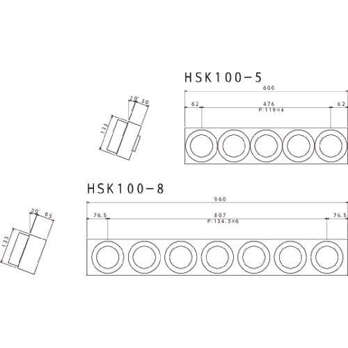 TRUSCO ツーリングフレーム HSK100A BT50 NT50兼用 7個収納 HSK100-8の