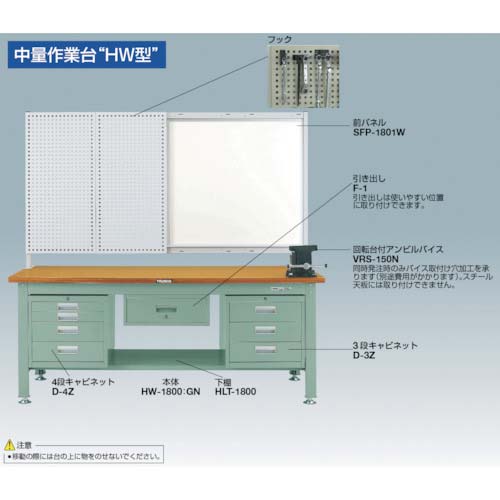 TRUSCO RHW型作業台 900X600XH740 バイス付 RHW-0960VRSの通販｜現場市場