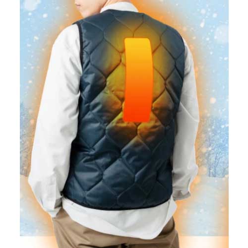 【廃番】カジメイク カーボンナノチューブヒーターベスト ダークグレー M 8282-75-M