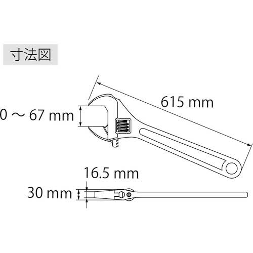 エビ モンキーレンチ(強力型)600mm M600の通販｜現場市場