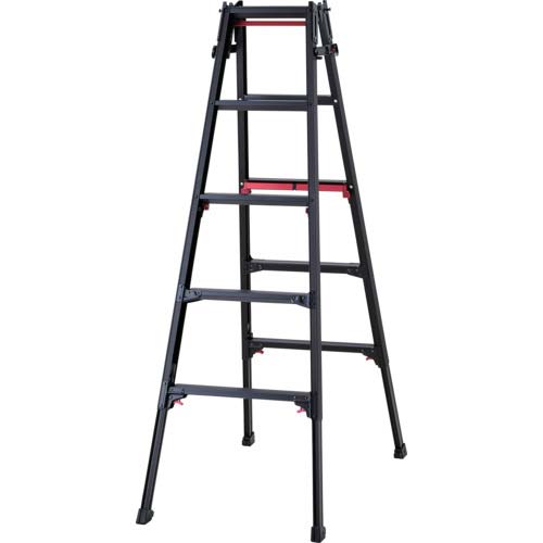 ハセガワ 脚部伸縮脚立 シャガマン ブラック 5段(10760) RYRB-15