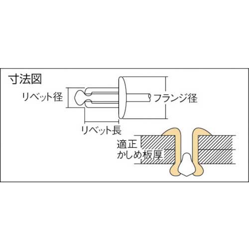 エビ ブラインドリベット(ステンレス/スティール製) 4-4(1000本入) 箱