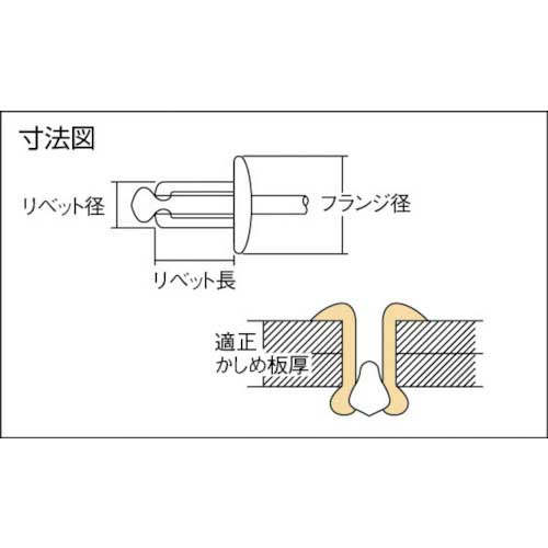 エビ ブラインドリベット(ステンレス/ステンレス製) 3-2(1000本入) 箱