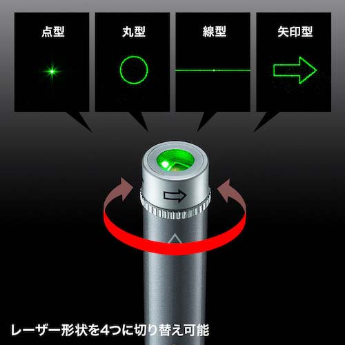 SANWA 照射形状可変グリーンレーザーポインター LP-GL1018GY