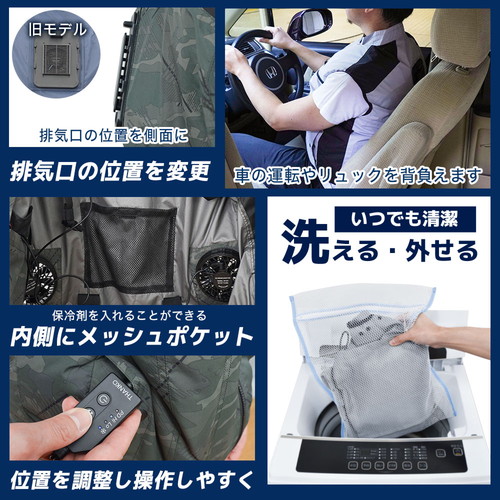 【廃番】【2025年度完売】サンコー 圧倒的に冷える「冷蔵服4」 ネイビー5L バッテリーセット TKCV25SNV5LSP