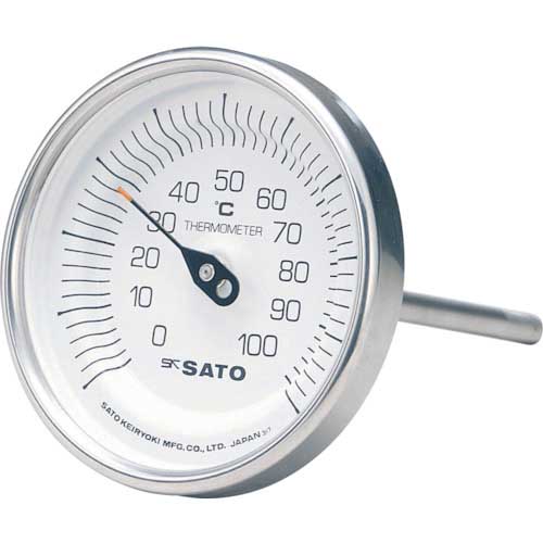 佐藤 バイメタル温度計BM-T型 測定温度範囲0～150℃ 感温部長さ100mm BM