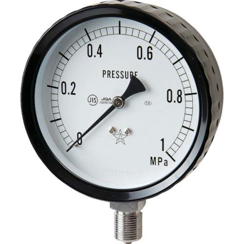 右下 ステンレス圧力計(A枠立型・φ60) 圧力レンジ0～0.25MPa G211-161