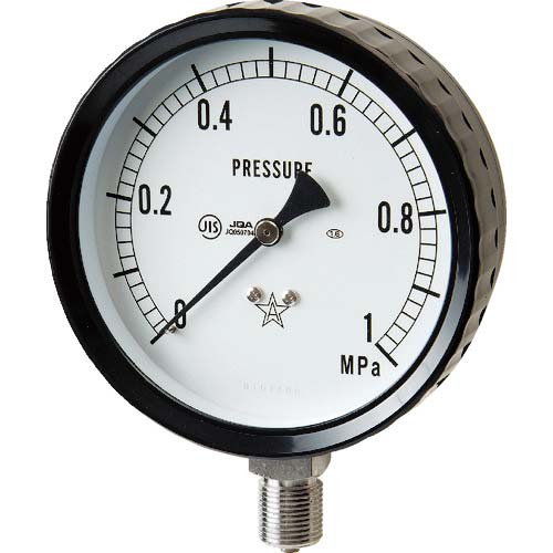 右下 ステンレス圧力計(A枠立型・φ100) 圧力レンジ0～1.00MPa G411-261 
