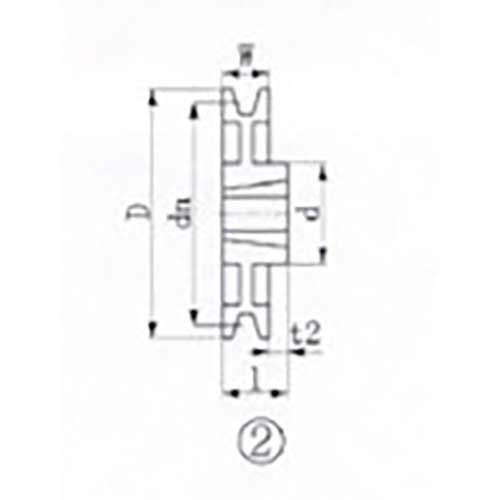 EVN ブッシングプーリー SPA 250mm 溝数1 SPA250-1