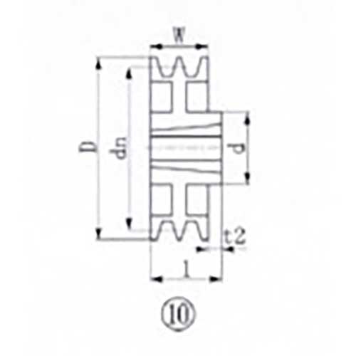 EVN ブッシングプーリー SPA 315mm 溝数2 (1個) 品番：SPA315-2-