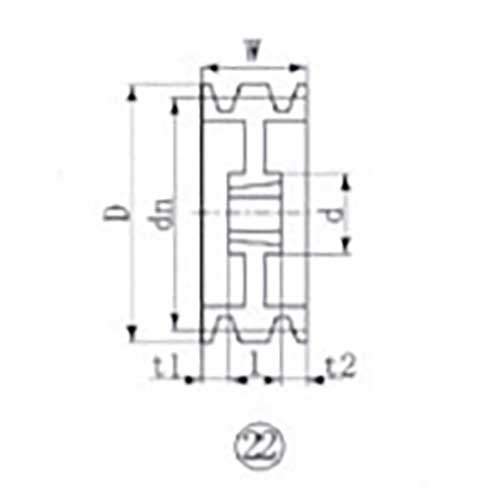 EVN ブッシングプーリー SPB 206mm 溝数3 SPB206-3 - 材料、部品