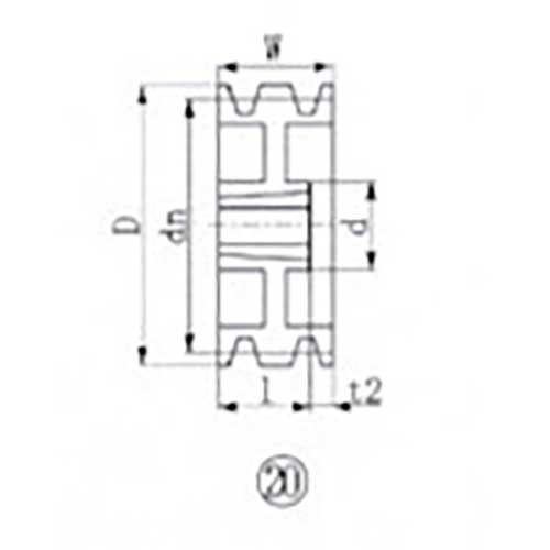 EVN ブッシングプーリー SPZ 200mm 溝数3 SPZ200-3-