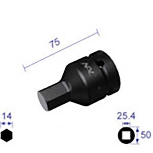 ナック ヘキサゴンレンチソケット 差込角25.4x対辺14mm 814Cの通販