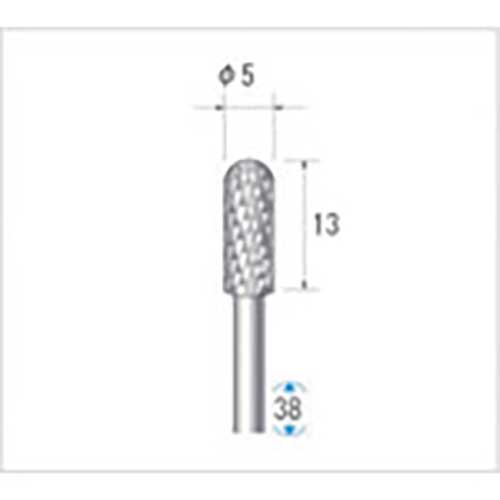 ナカニシ 超硬カッター 円筒先丸(ダブルカット) 刃径5mm 刃長13mm