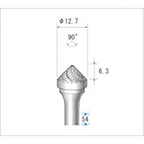 ナカニシ 超硬カッター テーパー(ダブルカット)刃径12.7mm 刃長6.3mm