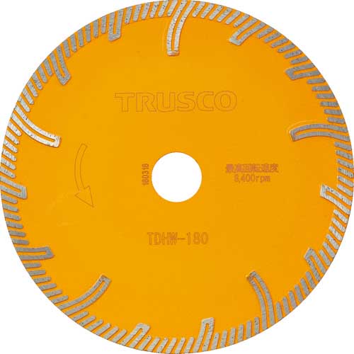 TRUSCO ダイヤモンドカッタープロテクトウエーブ 180X2.4TX25.4 TDHW