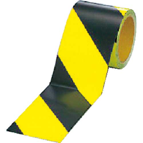 ユニット 蛍光反射テープ 黄/黒 黄部反射 90mm幅×10m巻 864-61の通販