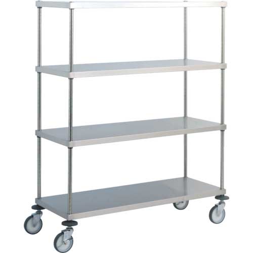 【廃番】Canyon ステンレス製ワゴン(ボルトレスタイプ) C4型 ソリッドカート 均等積載量50kg 間口1220×奥行610×高さ1540mm C4C-S6112