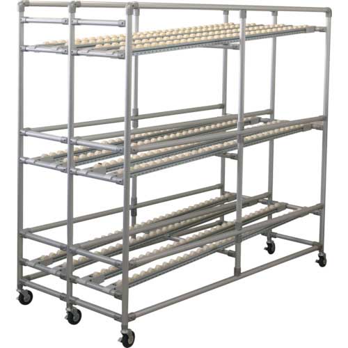 【廃番】SUS アルミ製パイプシステム式作業台 シューター多段数タイプ 2列3段 GFTR2880064