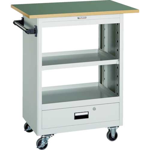 TRUSCO スチール製ワゴン(溶接一体構造) ツールワゴン 600×400×H880 深型1引出 天板付 ホワイト NTS-601T-W