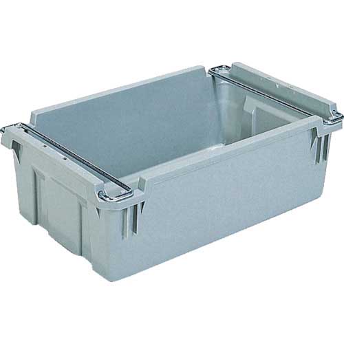 サンコー ネスティングコンテナー 203782 サンバケット#37N-2(ハンドル付)ライトグレー SKBU-37N-2H-GLL