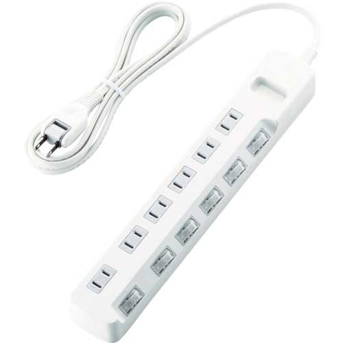 ELECOM 個別スイッチ付 雷ガードタップ 6個口 5m T-K5A-2650WH