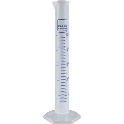 TRUSCO メスシリンダー 25ml 青目盛付 PP製 MS25