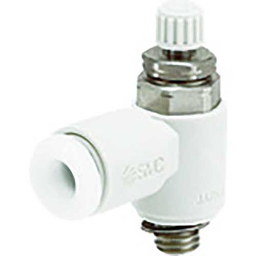 SMC ワンタッチ管継手付スピードコントローラ ステンレス仕様 エルボタイプ 適合チューブ外径4mm 接続口径M5×0.8 制御方式メーターアウト 10-AS1201FG-M5-04