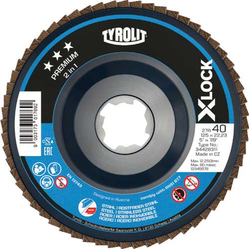 TYROLIT X-LОCKフラップディスク プレミアムタイプ 125mm 10ロット