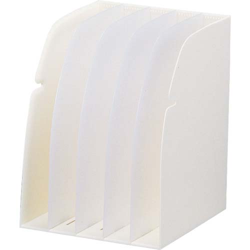 LIHIT ブックスタンド 5仕切り A4 白 G1650-0