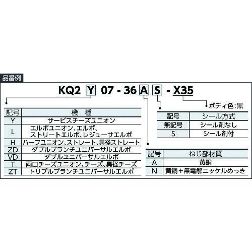 SMC ワンタッチ-ダブルブランチユニバーサルエルボ インチ KQ2ZD07