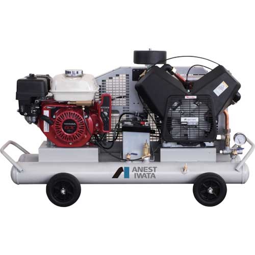 アネスト岩田 レシプロコンプレッサー(給油式) 軽便形コンプレッサ 2.2kW エンジン駆動 空気タンク容量11L PLUE22CB-10