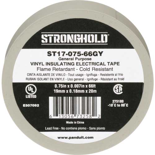 ストロングホールド StrongHoldビニールテープ 一般用途用 グレー 幅19.1mm 長さ20m ST17-075-66GY